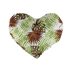 Tropical Pattern Standard 16  Premium Flano Heart Shape Cushions by ValentinaDesign