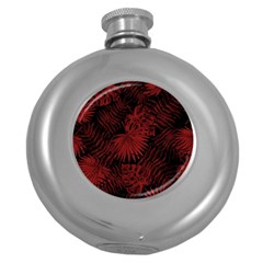 Tropical Pattern Round Hip Flask (5 Oz) by ValentinaDesign