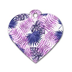 Tropical Pattern Dog Tag Heart (one Side) by ValentinaDesign