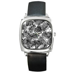 Tropical Pattern Square Metal Watch by ValentinaDesign