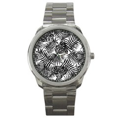 Tropical Pattern Sport Metal Watch by ValentinaDesign