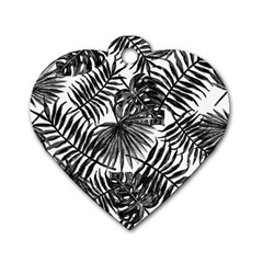 Tropical Pattern Dog Tag Heart (one Side) by ValentinaDesign