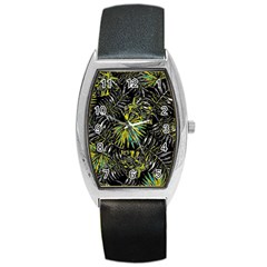 Tropical Pattern Barrel Style Metal Watch by ValentinaDesign