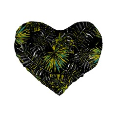 Tropical Pattern Standard 16  Premium Flano Heart Shape Cushions by ValentinaDesign