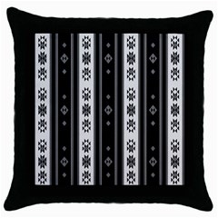 Folklore Pattern Throw Pillow Case (black) by ValentinaDesign