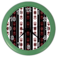 Folklore Pattern Color Wall Clocks by ValentinaDesign