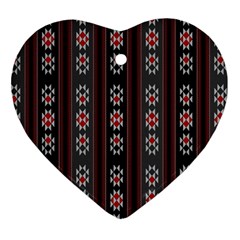 Folklore Pattern Heart Ornament (two Sides) by ValentinaDesign