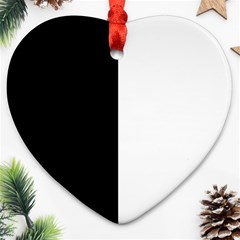 Black And White Heart Ornament (two Sides)