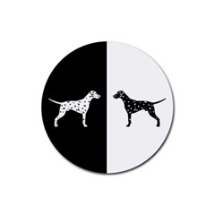 Dalmatian Dog Rubber Round Coaster (4 Pack)  by Valentinaart