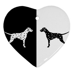 Dalmatian Dog Heart Ornament (two Sides) by Valentinaart