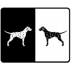 Dalmatian Dog Fleece Blanket (medium)  by Valentinaart