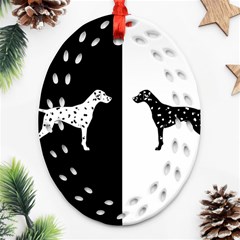 Dalmatian Dog Ornament (oval Filigree) by Valentinaart