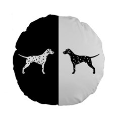 Dalmatian Dog Standard 15  Premium Flano Round Cushions by Valentinaart