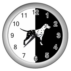 Dalmatian Dog Wall Clocks (silver)  by Valentinaart