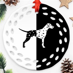 Dalmatian Dog Ornament (round Filigree) by Valentinaart