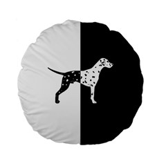 Dalmatian Dog Standard 15  Premium Flano Round Cushions by Valentinaart