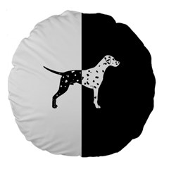 Dalmatian Dog Large 18  Premium Flano Round Cushions by Valentinaart