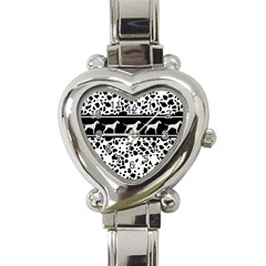 Dalmatian dog Heart Italian Charm Watch