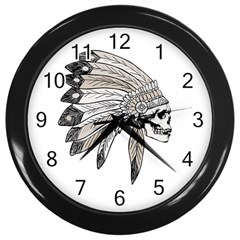 Indian Chef  Wall Clocks (black) by Valentinaart