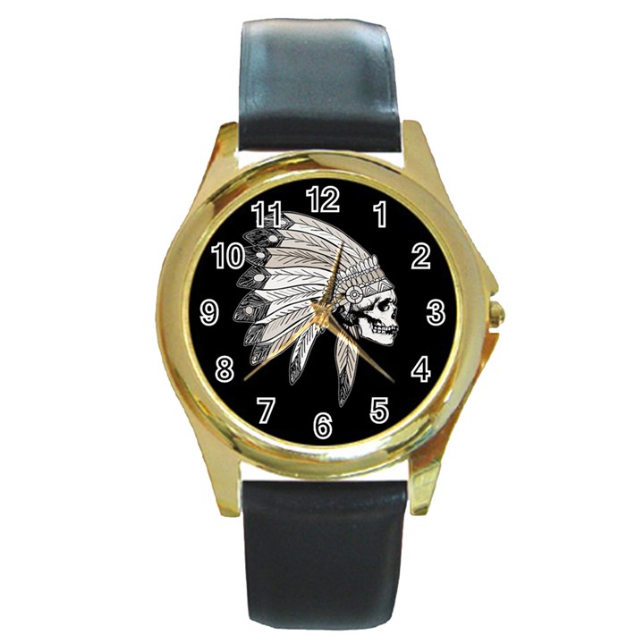 Indian Chef  Round Gold Metal Watch