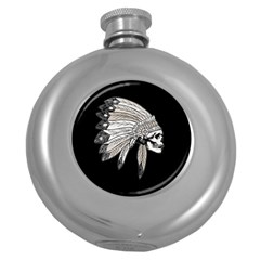 Indian Chef  Round Hip Flask (5 Oz) by Valentinaart