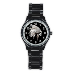 Indian Chef  Stainless Steel Round Watch