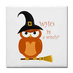 Halloween Orange Witch Owl Tile Coasters by Valentinaart