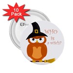 Halloween orange witch owl 2.25  Buttons (10 pack)  Front