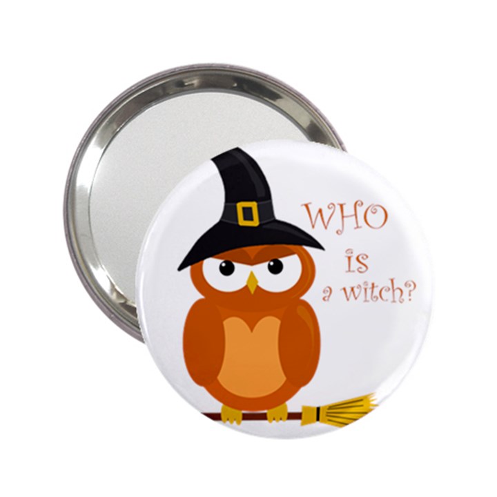 Halloween orange witch owl 2.25  Handbag Mirrors