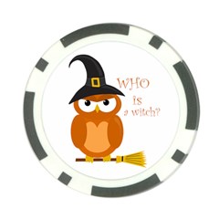 Halloween Orange Witch Owl Poker Chip Card Guard (10 Pack) by Valentinaart