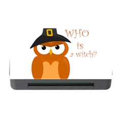 Halloween Orange Witch Owl Memory Card Reader With Cf by Valentinaart