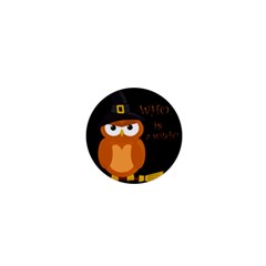 Halloween Orange Witch Owl 1  Mini Magnets by Valentinaart