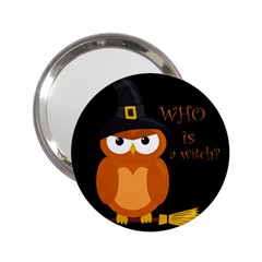 Halloween Orange Witch Owl 2 25  Handbag Mirrors by Valentinaart