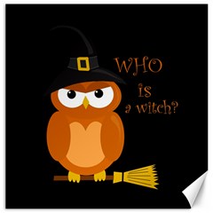 Halloween Orange Witch Owl Canvas 20  X 20   by Valentinaart