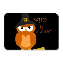 Halloween Orange Witch Owl Plate Mats by Valentinaart