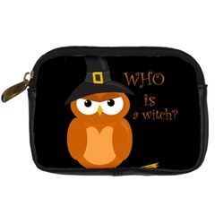 Halloween Orange Witch Owl Digital Camera Cases by Valentinaart