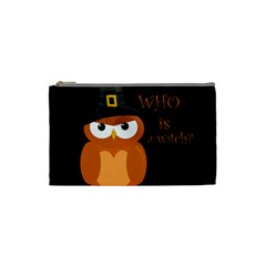 Halloween Orange Witch Owl Cosmetic Bag (small)  by Valentinaart