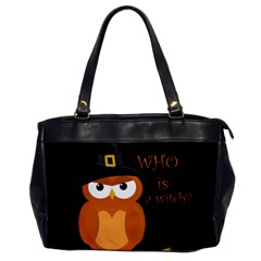 Halloween Orange Witch Owl Office Handbags by Valentinaart