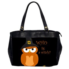 Halloween Orange Witch Owl Office Handbags (2 Sides)  by Valentinaart