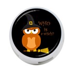 Halloween orange witch owl 4-Port USB Hub (One Side) Front