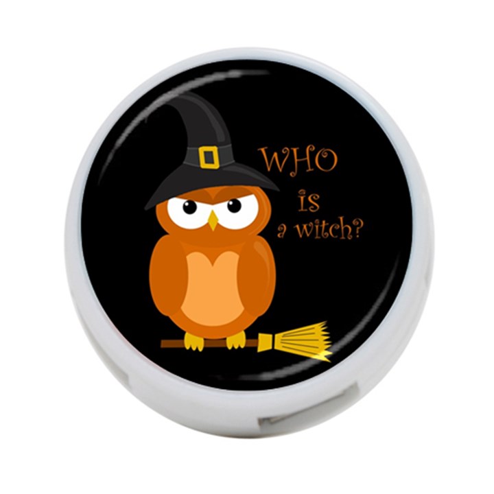 Halloween orange witch owl 4-Port USB Hub (One Side)