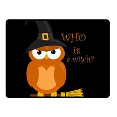 Halloween Orange Witch Owl Double Sided Fleece Blanket (small)  by Valentinaart