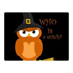 Halloween Orange Witch Owl Double Sided Flano Blanket (mini)  by Valentinaart