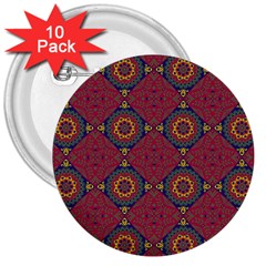 Oriental pattern 3  Buttons (10 pack) 