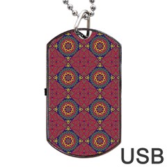 Oriental Pattern Dog Tag Usb Flash (one Side) by ValentinaDesign