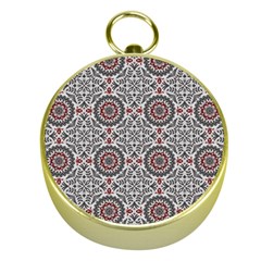 Oriental Pattern Gold Compasses by ValentinaDesign