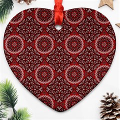 Oriental Pattern Heart Ornament (two Sides) by ValentinaDesign