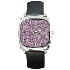 Oriental Pattern Square Metal Watch by ValentinaDesign