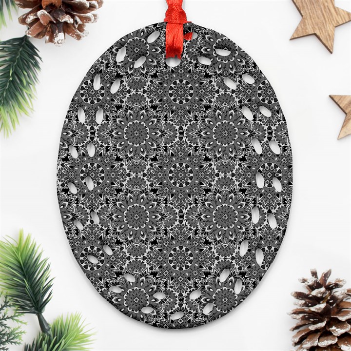 Oriental pattern Oval Filigree Ornament (Two Sides)