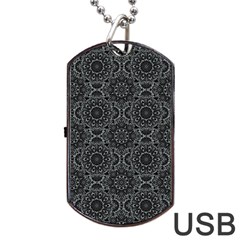 Oriental Pattern Dog Tag Usb Flash (two Sides) by ValentinaDesign